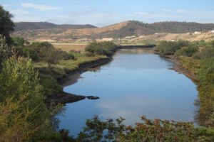 Estuary Boina and Arade river near Silves and Portimao