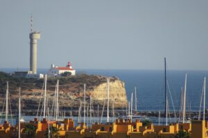 Lighthouse at the mouth of the Arade River, Portimao