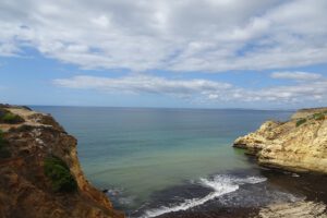 One of the beautiful sandy beaches around Praia do Carvoeiro, Algarve, Portugal