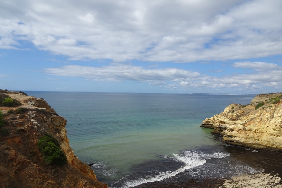 One of the beautiful sandy beaches around Praia do Carvoeiro, Algarve, Portugal